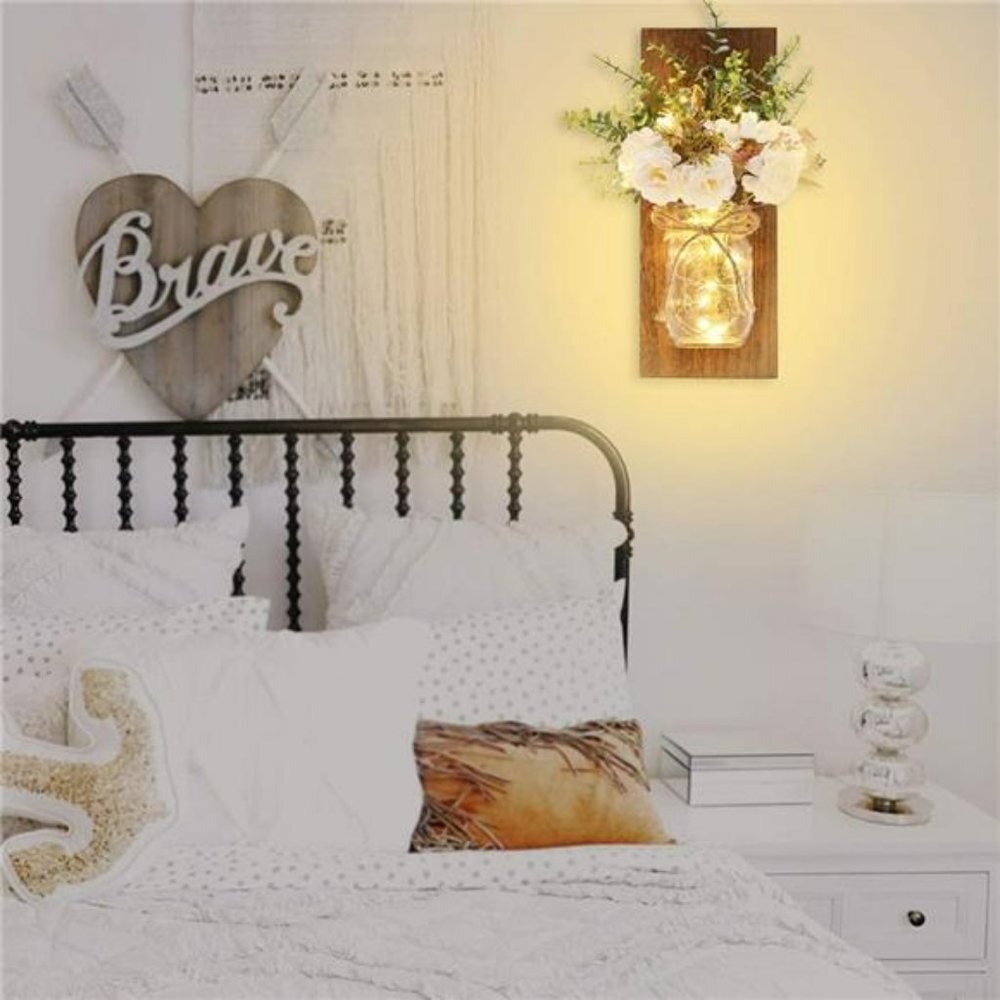 Sconces Handmade Wall Art Design with Remote Control LED Fairy Lights